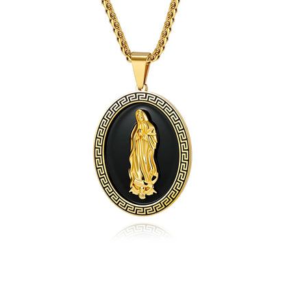 Our Lady of Guadalupe Pendant with Chain Gold