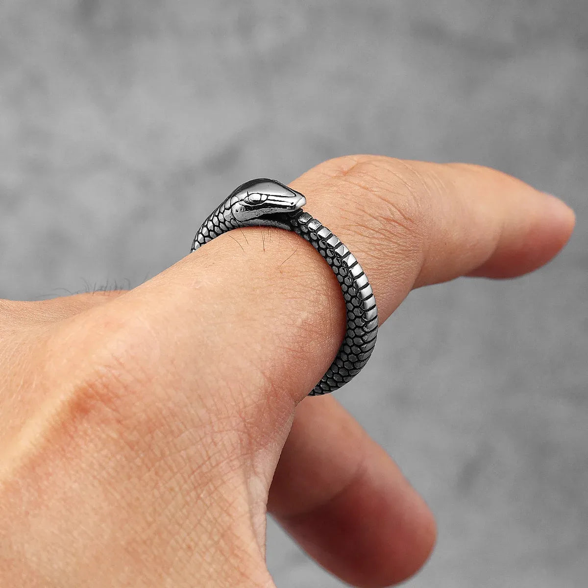 Ouroboros Ring Worn by Male Model