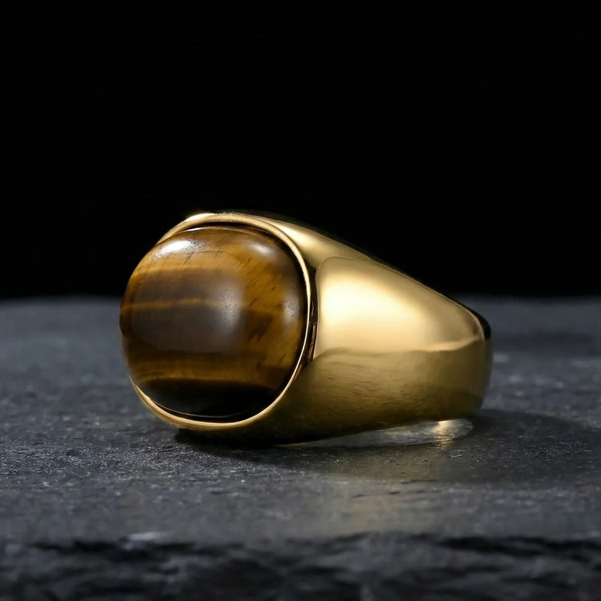 Oval Gold Tiger's Eye Ring
