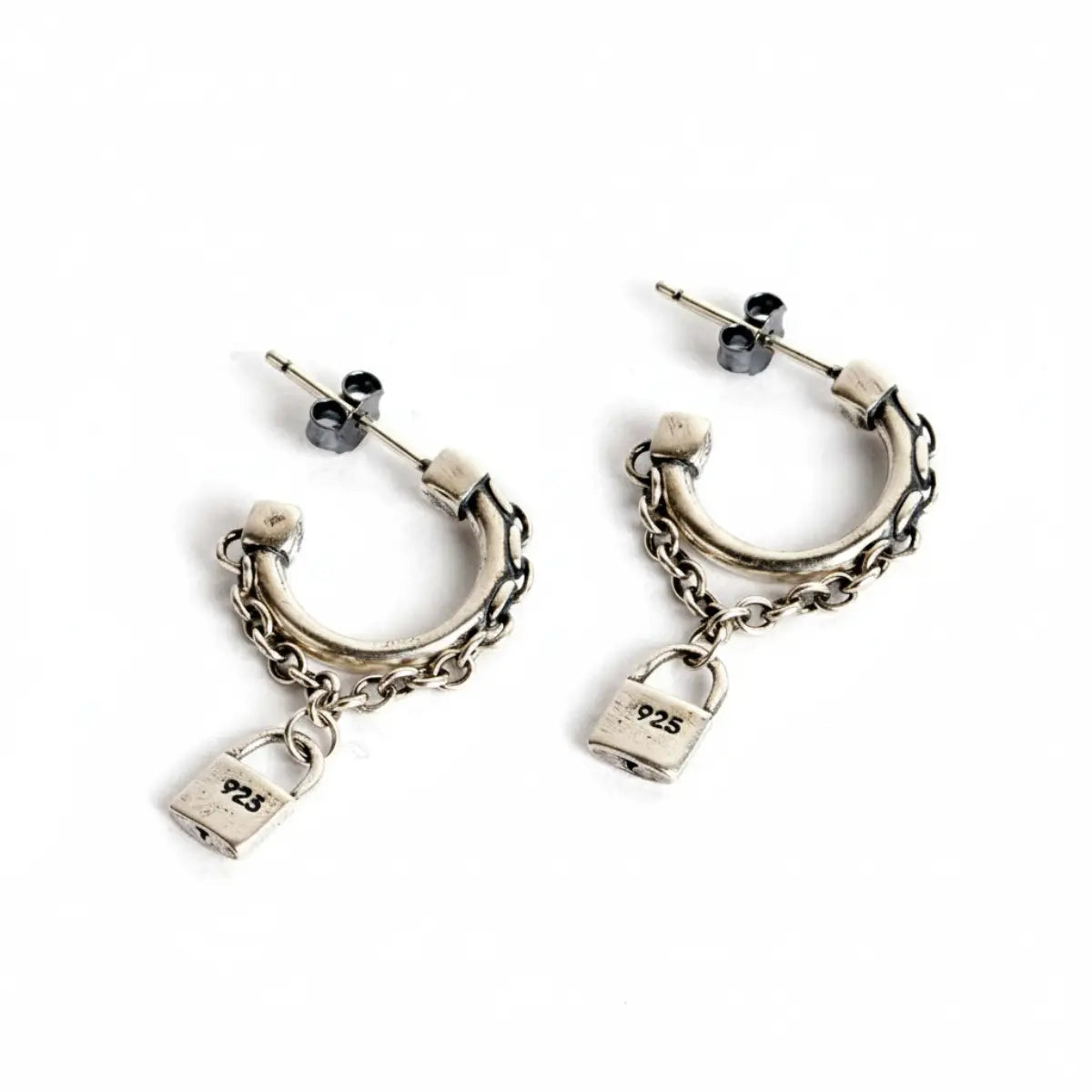 Padlock-Chain-Earrings-Front