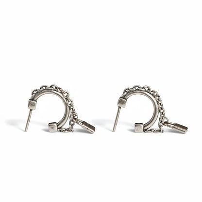 Padlock Chain Earrings Sterling Silver | Xenos Jewelry