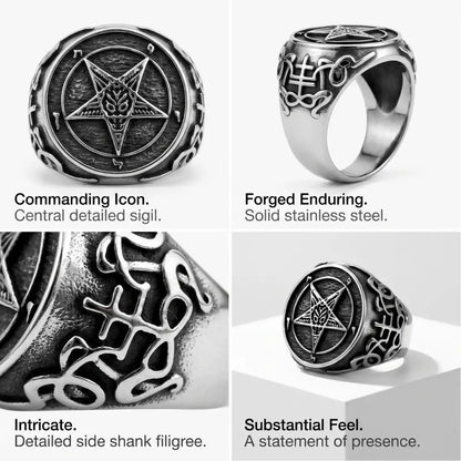Pentagramm Baphomet Ring