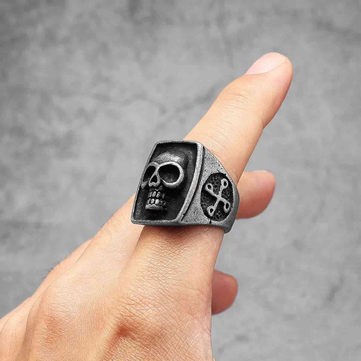 Stainless Steel Phantom Skull Ring for Men & Women