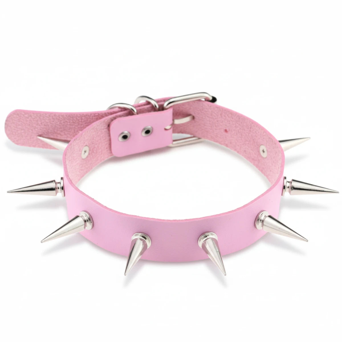 Pink Spiked Choker