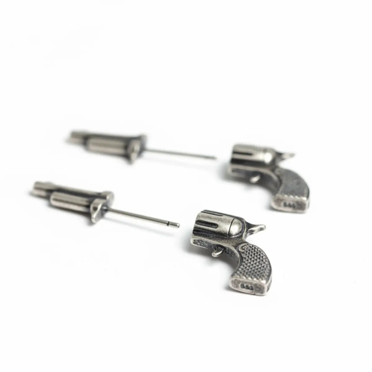 Pistol Stud Earrings Silver Details