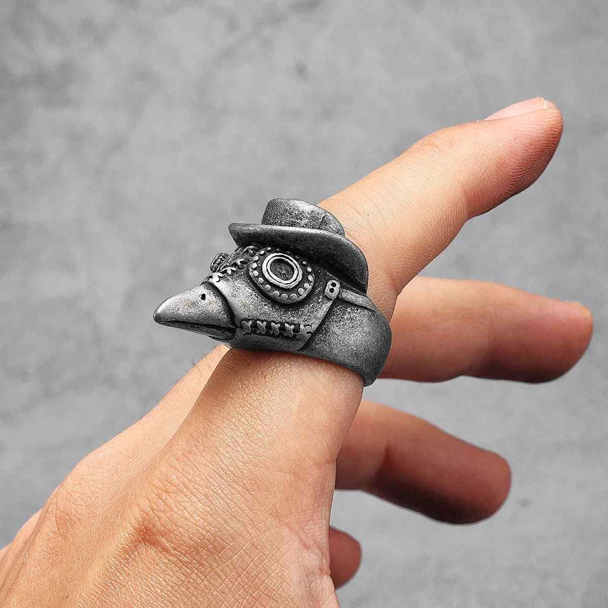 Plague Doctor Ring Stainless Steel Xenos Jewelry