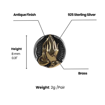 Praying Hands Earrings Gold Dimensions and Weight