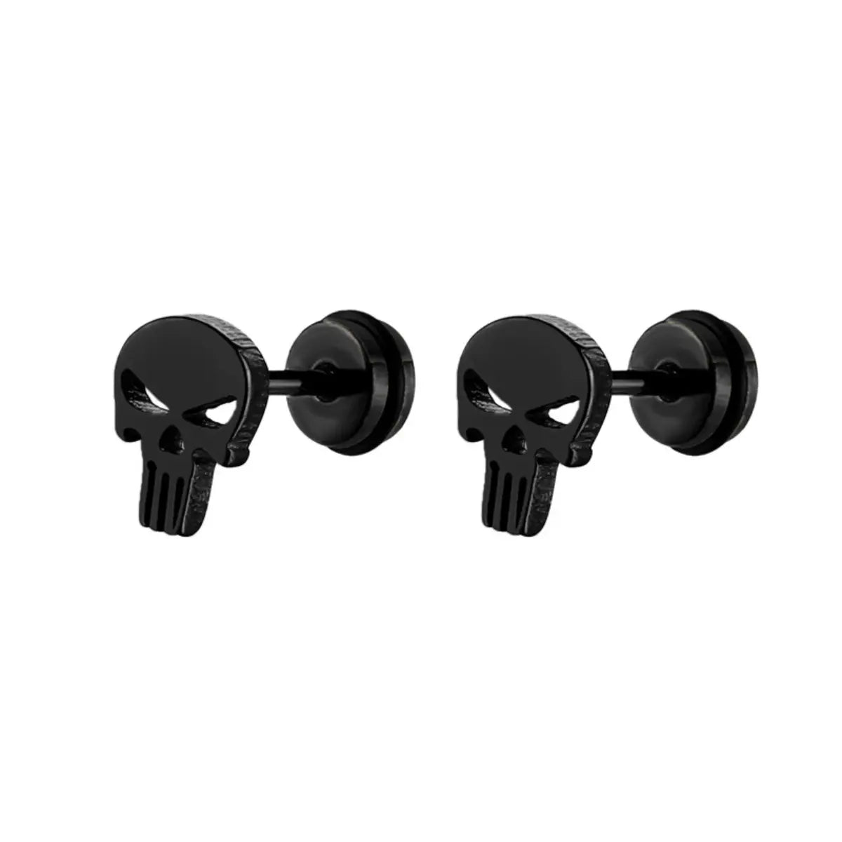 Punisher Stud Earrings Black Details