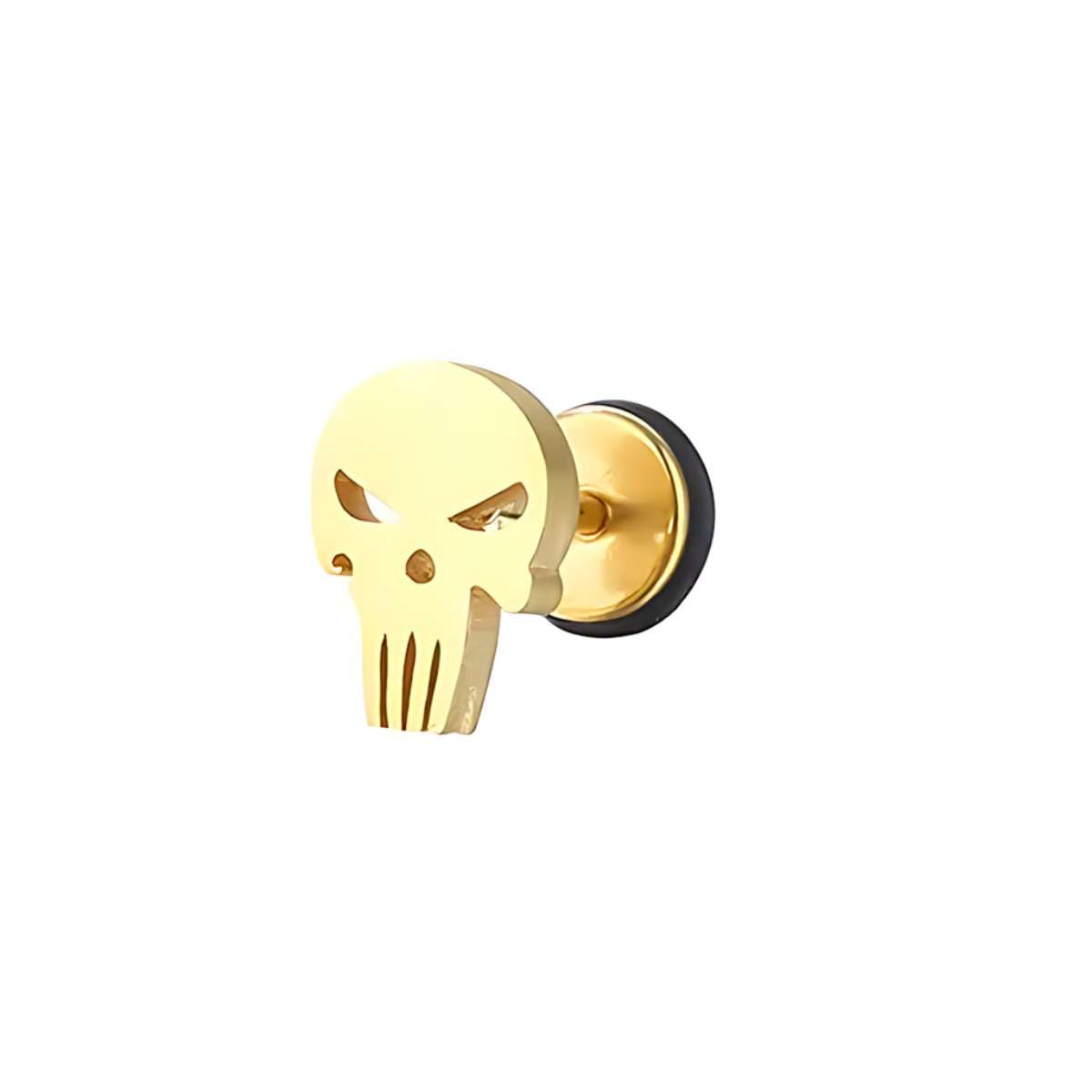 Punisher Stud Earrings Gold