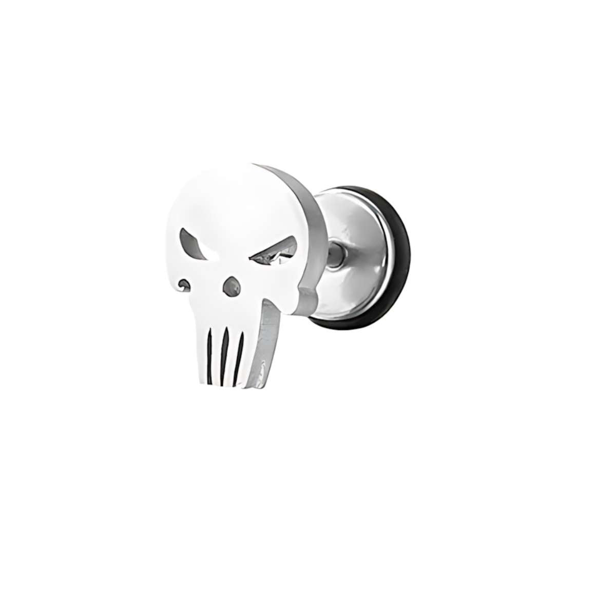 Punisher Stud Earrings Silver