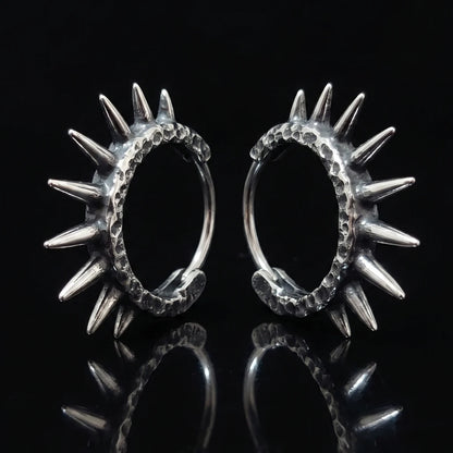 Punk Spike Hoop Earrings Details