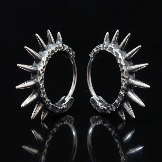 Punk Spike Hoop Earrings Details