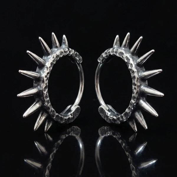 Punk Spike Hoop Earrings | Xenos Jewelry