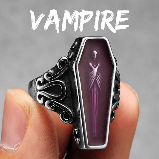 Purple Vampire Coffin Ring