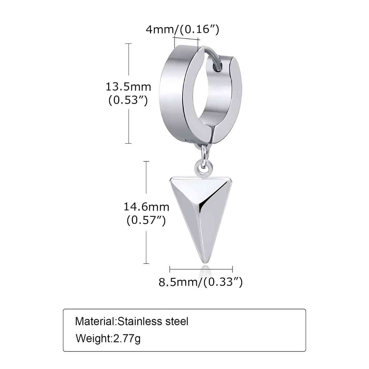Pyramid Drop Hoop Earrings Details Xenos Jewelry