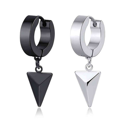 Pyramid Drop Hoop Earrings Xenos Jewelry