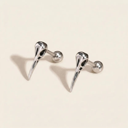 Raven Skull Stud Earrings Details