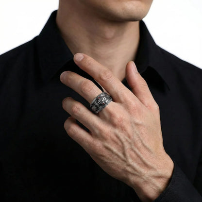 Red Eye Cobra Ring Worn by Male Model