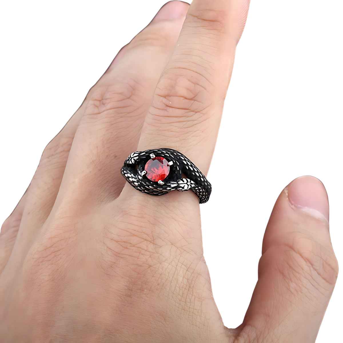 Red Eye Snake Ring Xenos Jewelry