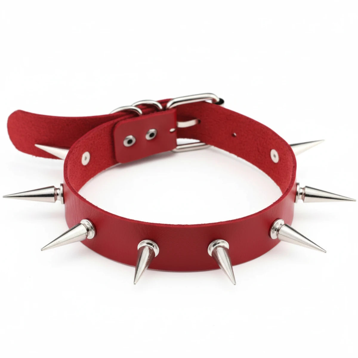 Red Spiked Choker