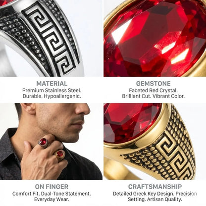 Red Stone Ring Features