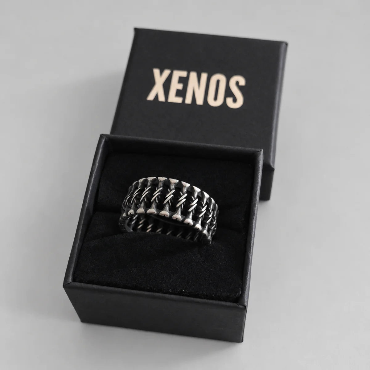 Ribcage Spine Ring Silver Packaging Box View