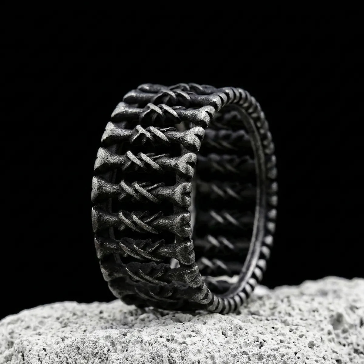 Spinal Rings Design Wirbelsäulen- und Rippenring | Gotische Skelett-Band