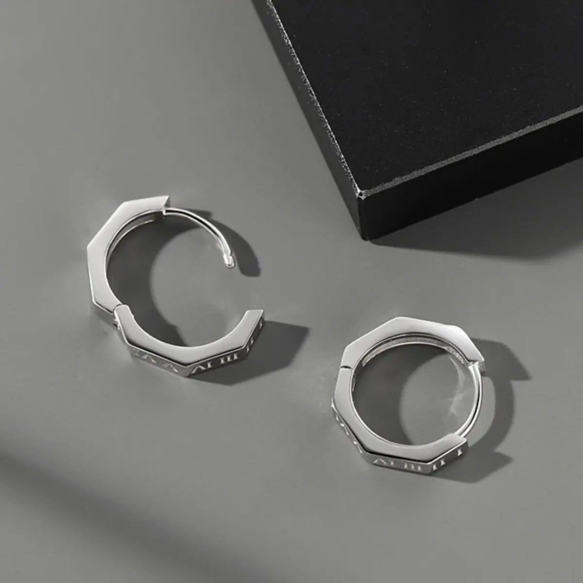 Roman Numeral Stud Earrings Back Details