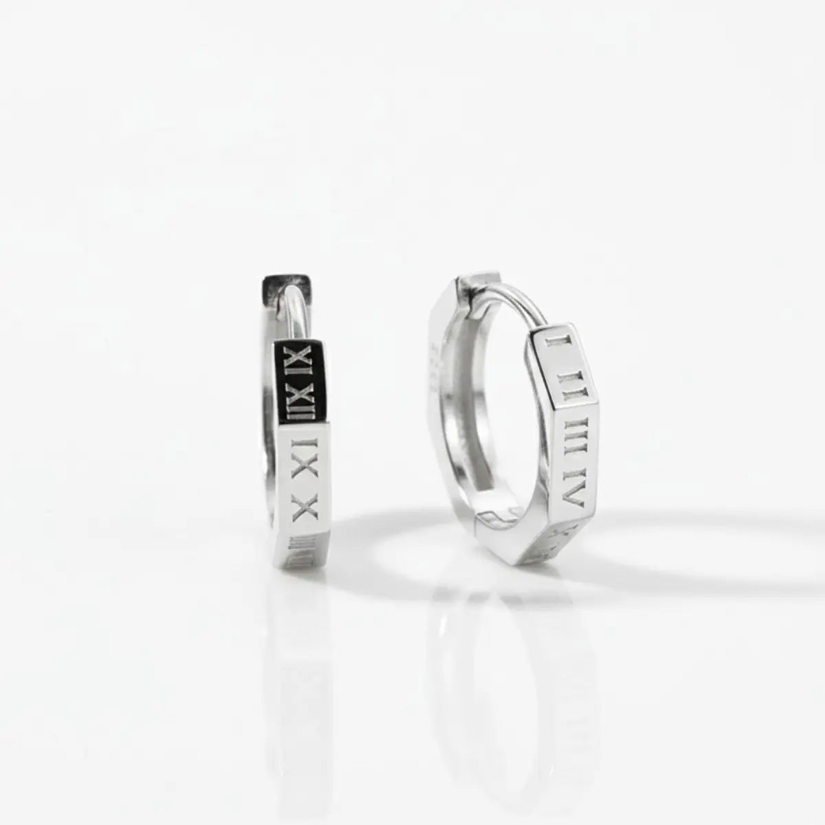 Roman Numeral Stud Earrings Details