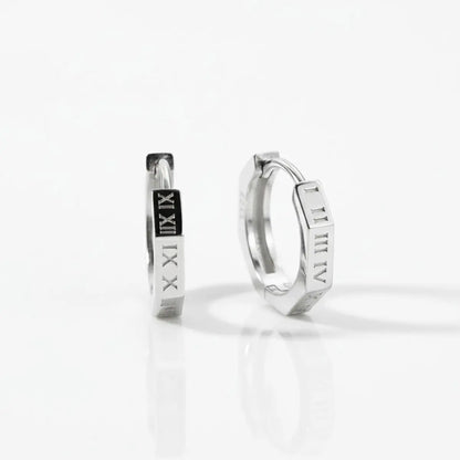 Roman Numeral Stud Earrings Details