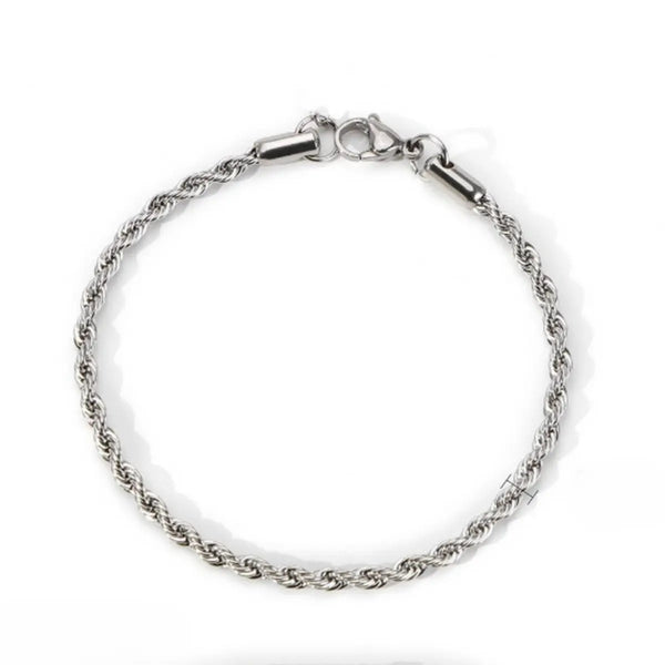 Rope Chain Bracelet Silver 3mm | Xenos Jewelry
