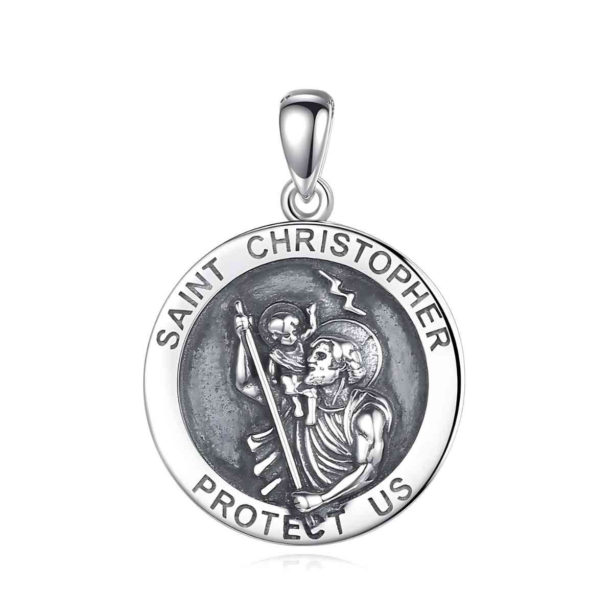 Round Saint Christopher Pendant Necklace Pendant Only Xenos Jewelry