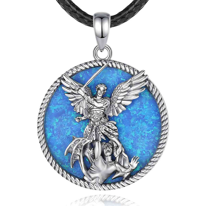 Round St Michael Archangel Necklace