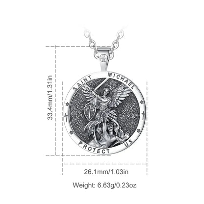 Round St Michael Medallion Dimensions and Weight