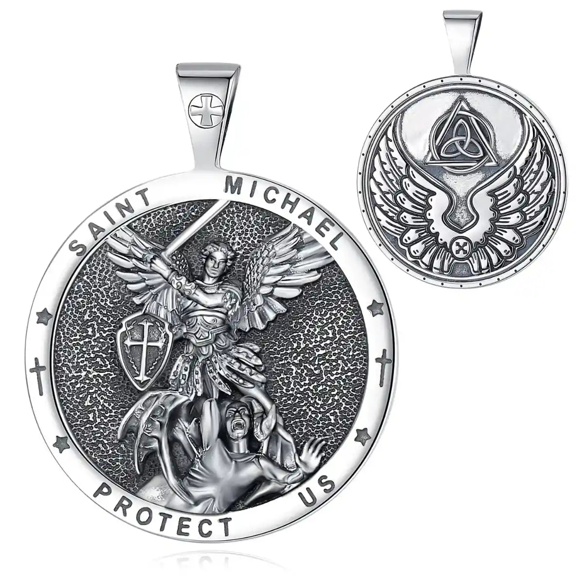 Round St Michael Medallion Pendant Only