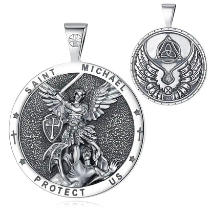 Round St Michael Medallion Pendant Only