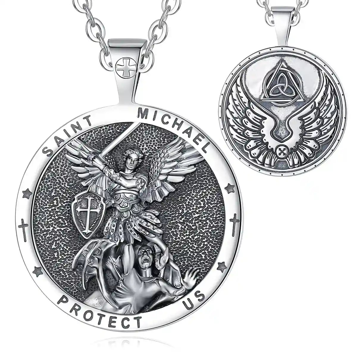 Round St Michael Medallion with 20inch Chain
