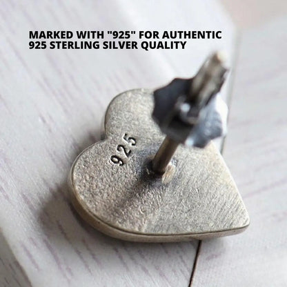 Sacred Heart Earrings Back View Close Up