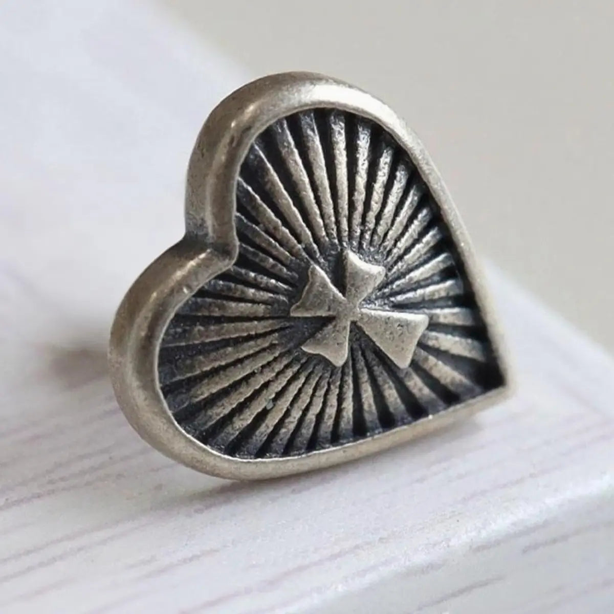 Sacred Heart Earrings Close Up