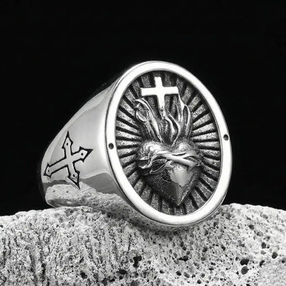 Sacred Heart Ring Silver