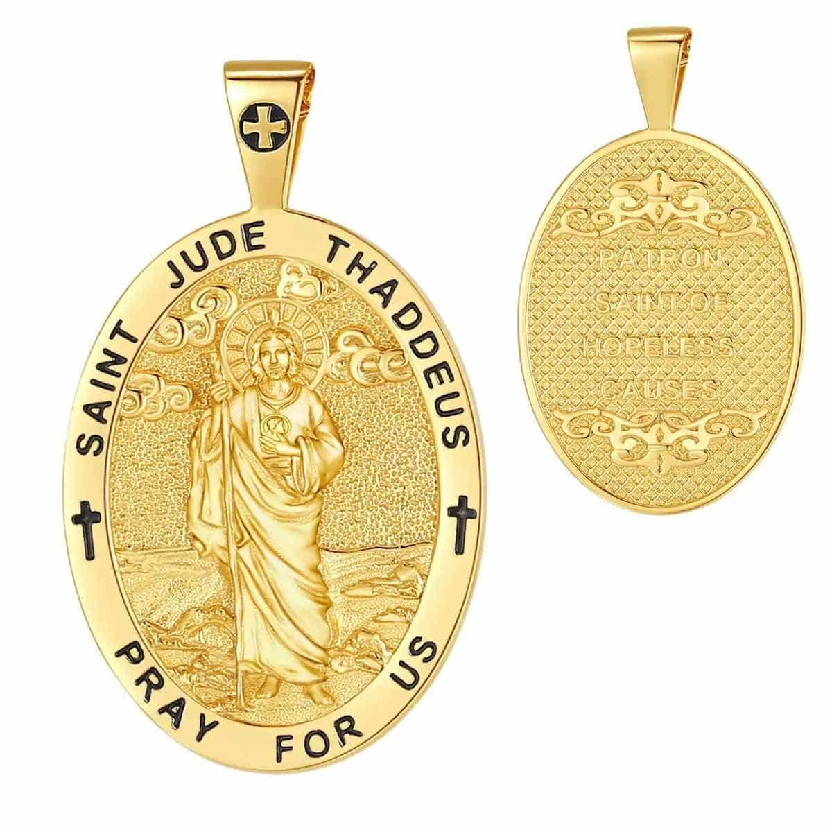 Saint Jude Necklace 18K Gold Plated Silver Pendant Only Xenos Jewelry