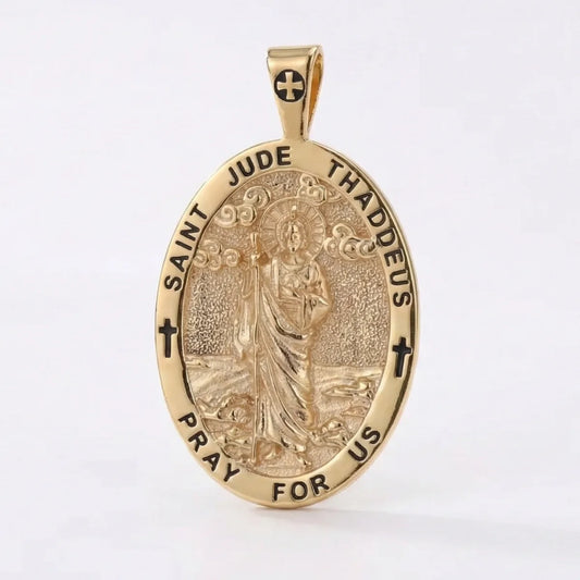 Saint Jude Necklace 18K Gold Plated Silver
