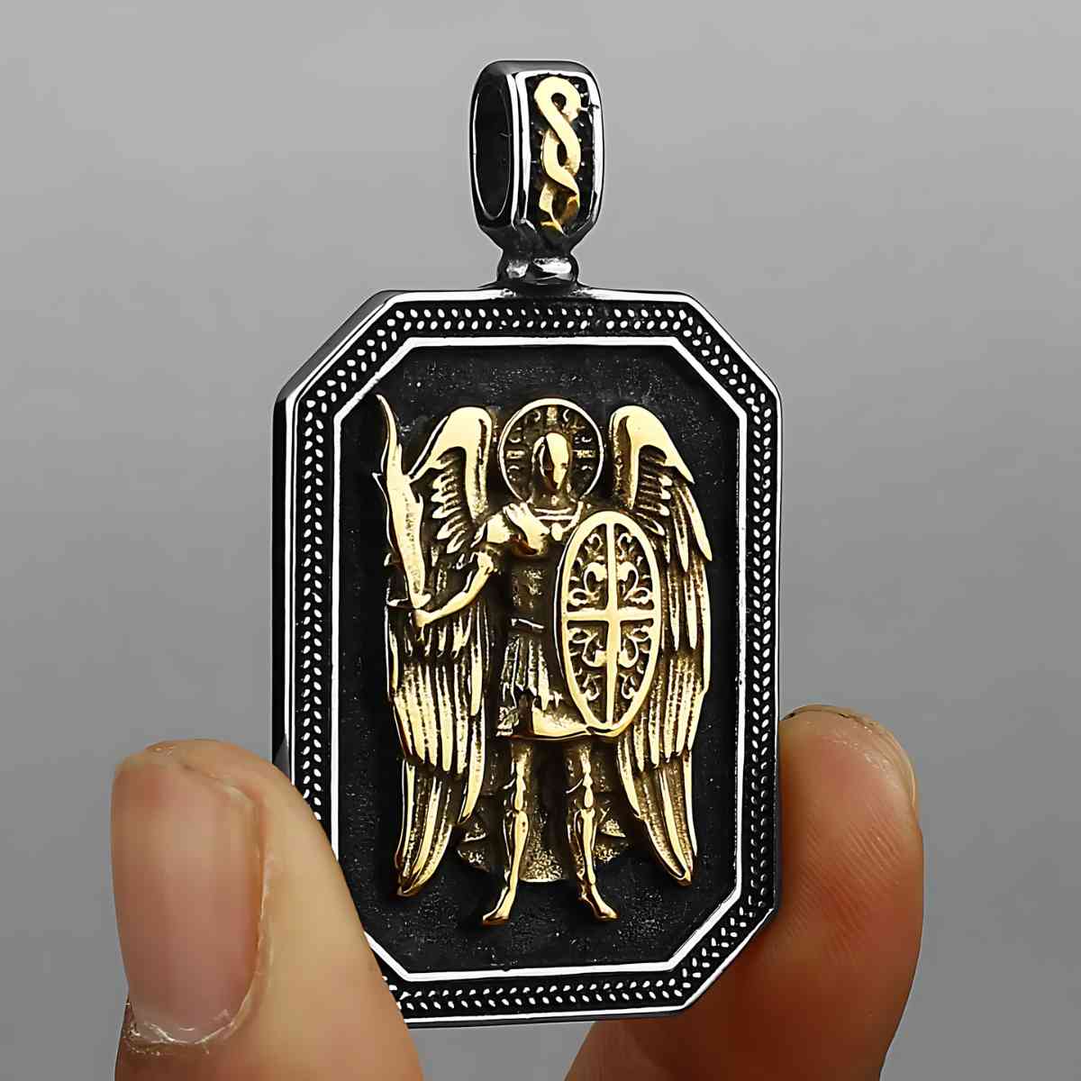 Saint Michael Medallion Pendant Necklace Gold Pendant Only Xenos Jewelry