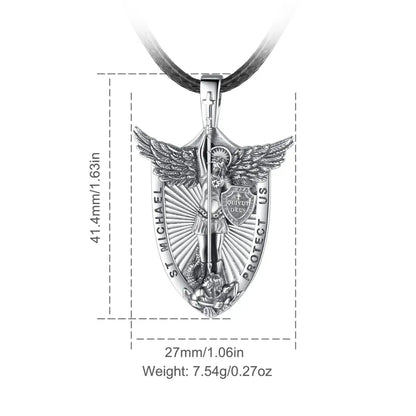 Saint Michael Shield Necklace Dimensions and Weight