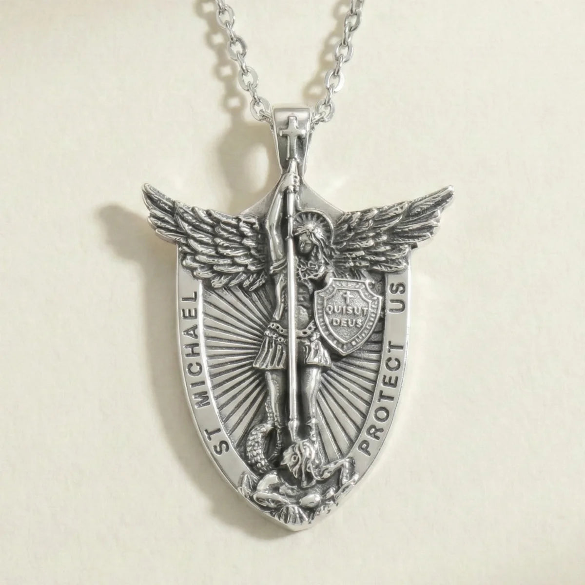 Saint Michael Shield Necklace