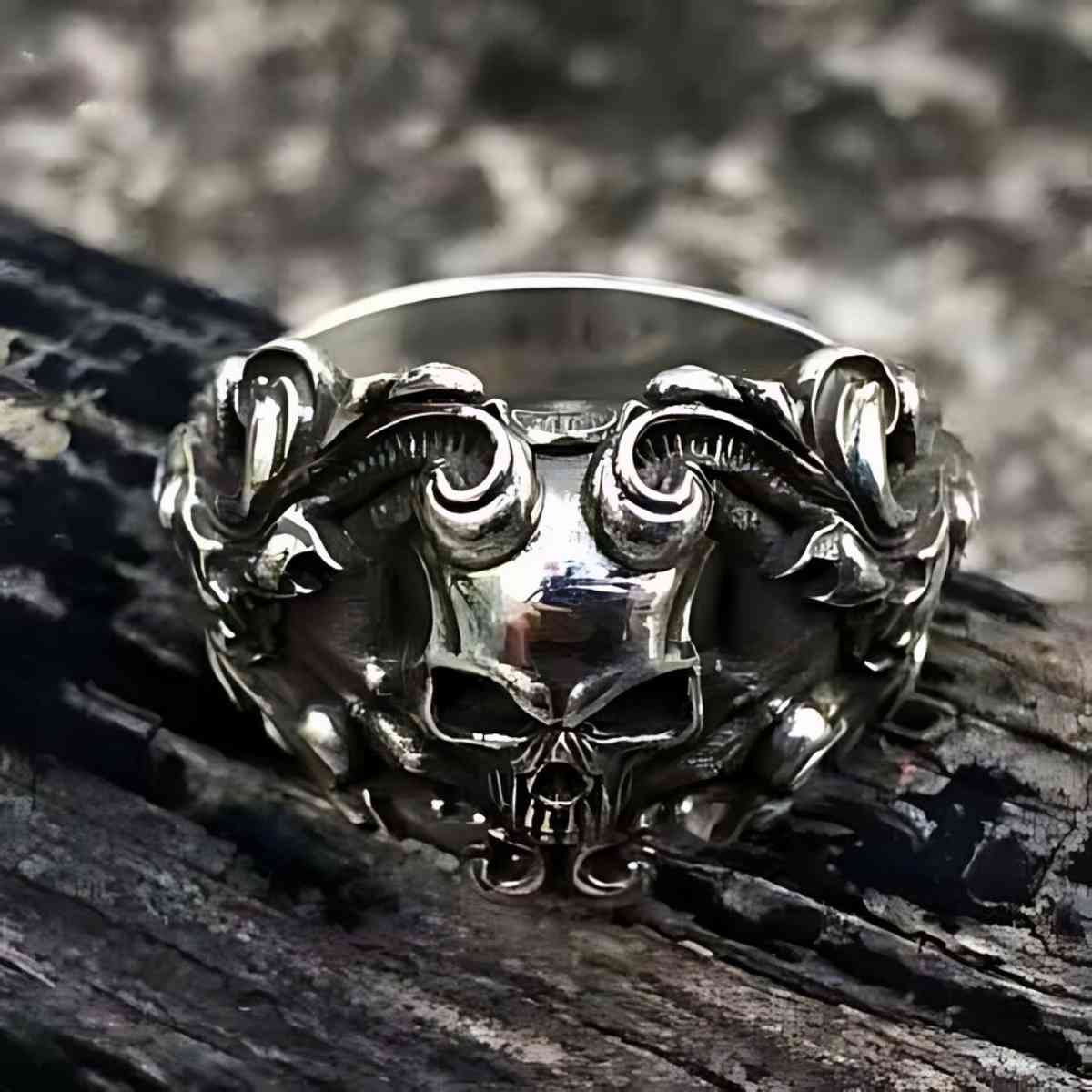 Santa Muerte Skull Ring