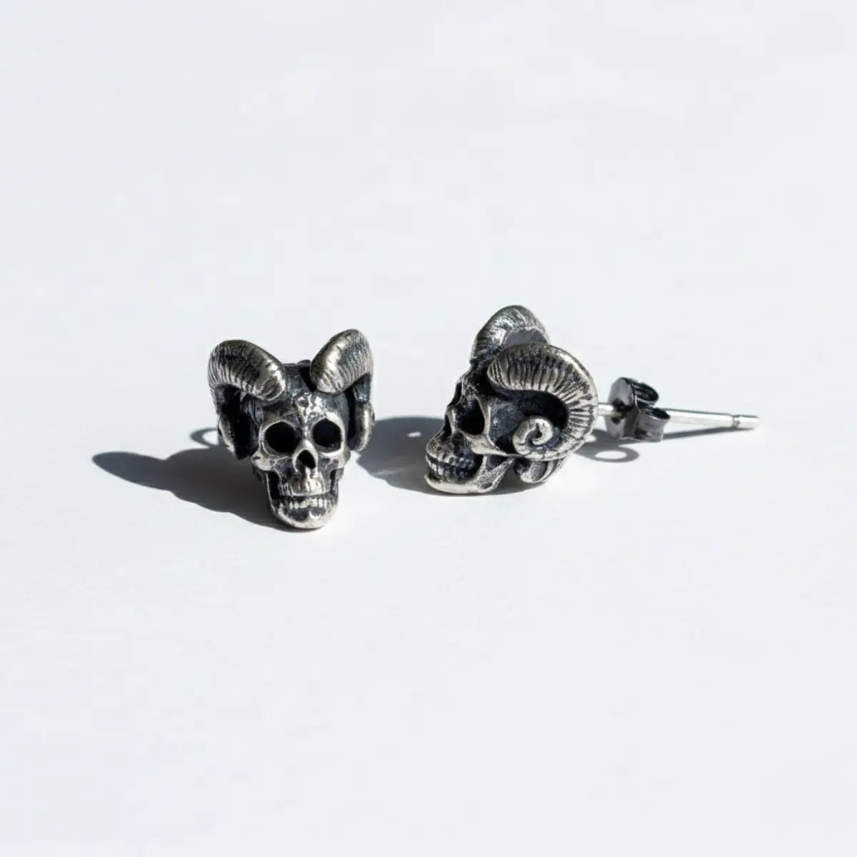 Satan Skull Stud Earrings Side