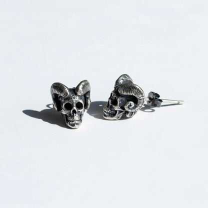 Satan Skull Stud Earrings Side