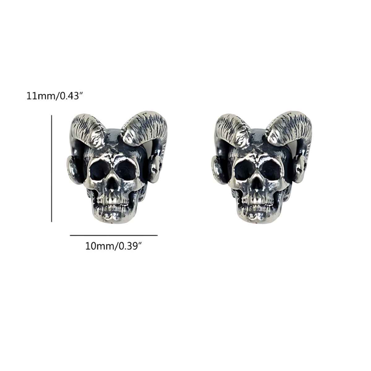 Satan Skull Stud Earrings Size