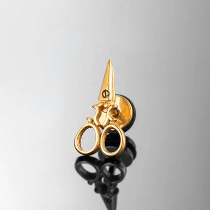Scissors Stud Earrings Gold
